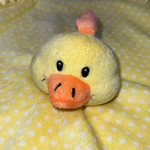 Yellow plush Duck Security Blanket baby Lovey snuggle buddy toy - Picture 2 of 4